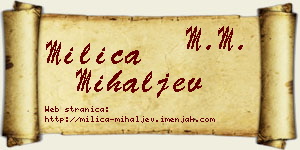 Milica Mihaljev vizit kartica